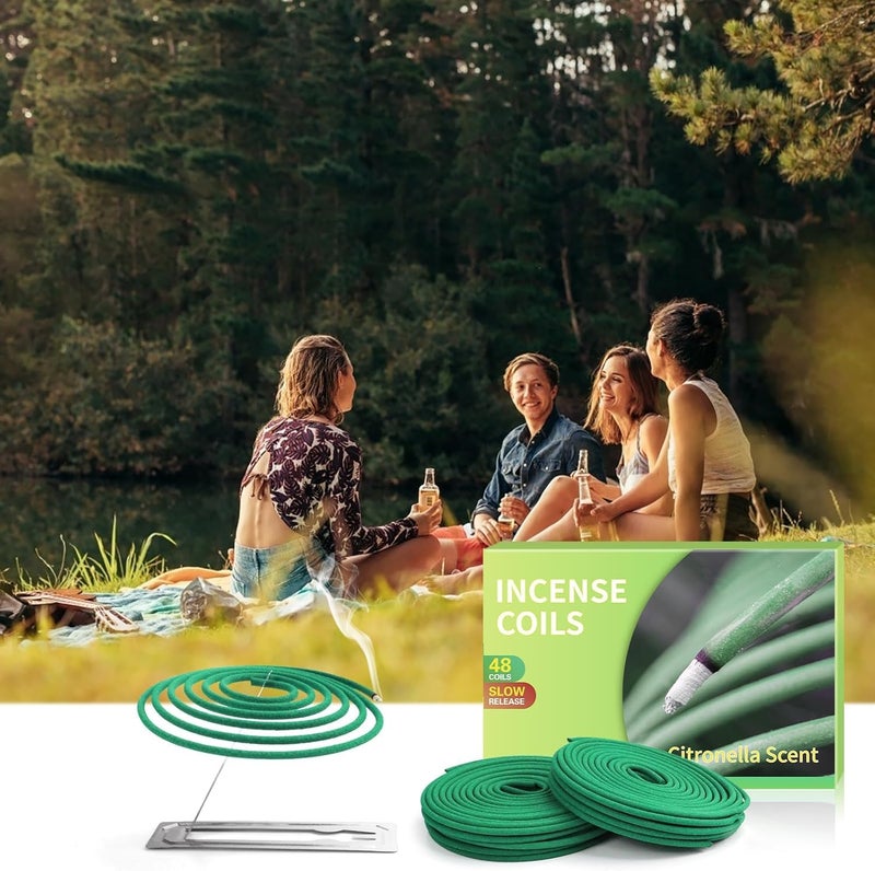SCENTORINI Citronella Coils, 48 PCS Citronella Incense with Coil Holder, Suitable for Outdoor Use, Pool Side, Patio, Porches - Image 4